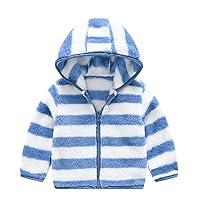 Toddler Boys Girls Hooded Jacket Fleece Hoodies Cute Bear Ear Winter Warm Solid Color Coat Fuzzy Warm Thick Clothes