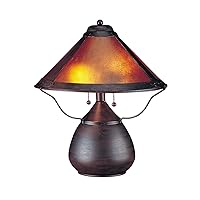 Cal Lighting BO-464 Two Light Mica Shade Table Lamp in Rust Finish