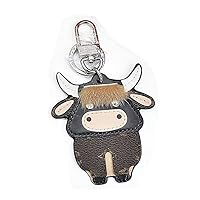 Replacement Cross Body Handbag Chain Leather Lion Doll Keychain, Female Compatible Charm Bag Holder, Car Decor Pendant Accessories, Brown Key Holder, (Color: Cow Brown)