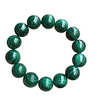 14mm Natural Green Malachite Eye Gemstone Reiki Round Beads Women Men Bracelet AAAA