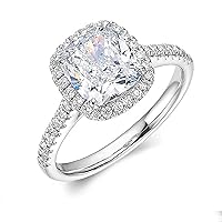 10 14 18 Cararts cushion Cut Engagement Rings, Moissanite Solid Gold Ring Wedding Personalized Name Custom Gifts