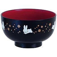 Dick Bruna 213502 Miffy Bowl, Soup Bowl, Dishwasher Safe, Microwave Safe, Tableware, Miffy Goods, 4.5 inches (11.5 cm), Miffy Flowers, Black, Made in Japan
