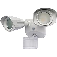 Nuvo 65/217 LED Dual-Head Security Light, 4000K, Motion Sensor, White