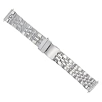 Ewatchparts 24MM WATCH BAND BRACELET COMPATIBLE WITH BREITLING SUPER AVENGER A13370 ROUND END POLISH