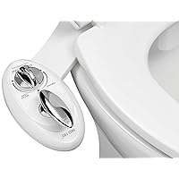 LUXE Bidet NEO 180 - Self-Cleaning, Dual Nozzle, Non-Electric Bidet Attachment for Toilet Seat, Adjustable Water Pressure, Rear and Feminine Wash, Lever Control (White)