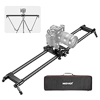 31.5 inches / 80 cm Carbon Fibre Camera Slider, Dolly with Thicker Tube and More Stable Support, 4 Precise Smooth Bearings and Levelling for DSLR Camera Camcorder, max Load 8 kg, CS80 cm