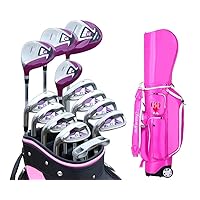New Golf Sets Golf Clubs Set for Women 13 Piece - Left-Handed - with Push-Pull Bag, Suitable for Golf, Ball, Ladies, Beginners