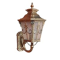 Wall Lantern Rustic Outdoor Wall Lighting Fixture Mount Front Porch Lights Brown Antique Outside Wall Sconces Exterior Wall Light With Clear Glass Patio/Porch Fixtures Compatible with Entryway Doorway