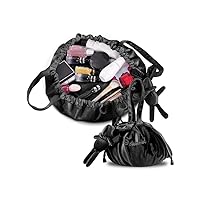 ZileZile Toiletry Bag Travel Bag Cosmetic & Toiletry Bag Drawstring Makeup Organizer for Full Sized Container,Gifts,and Daily Use Black