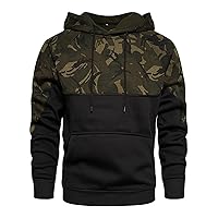 Polyester Sweatshirt For Mens Fashion Splicing Long Sleeve Casual Hooded Pullover Jacket Top Blouse