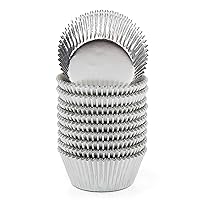 Silver Foil Cupcake Liners Standard Muffin Baking Cups 100-count