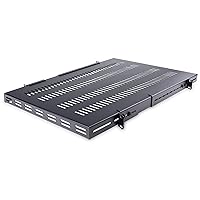 StarTech.com 1U 4-Post Adjustable Vented Server Rack Mount Shelf - 330lbs(150 kg) - 19.5 to 38in Adjustable Mounting Depth Universal Tray 19
