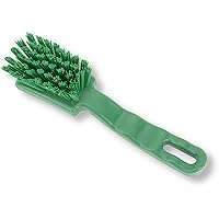 SPARTA 41395EC09 Plastic Scrub Brush, Detail Brush, Kitchen Brush With Hanging Hole For Cleaning, 7 Inches, Green