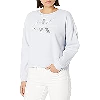 Calvin Klein Women's Monogram Long Sleeve Pullover Sweatshirt