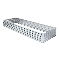 Metal Raised Garden Bed Kit 6x3x1ft Outdoor Galvanized Elevated Plant Box for Vegetable,Galvanized