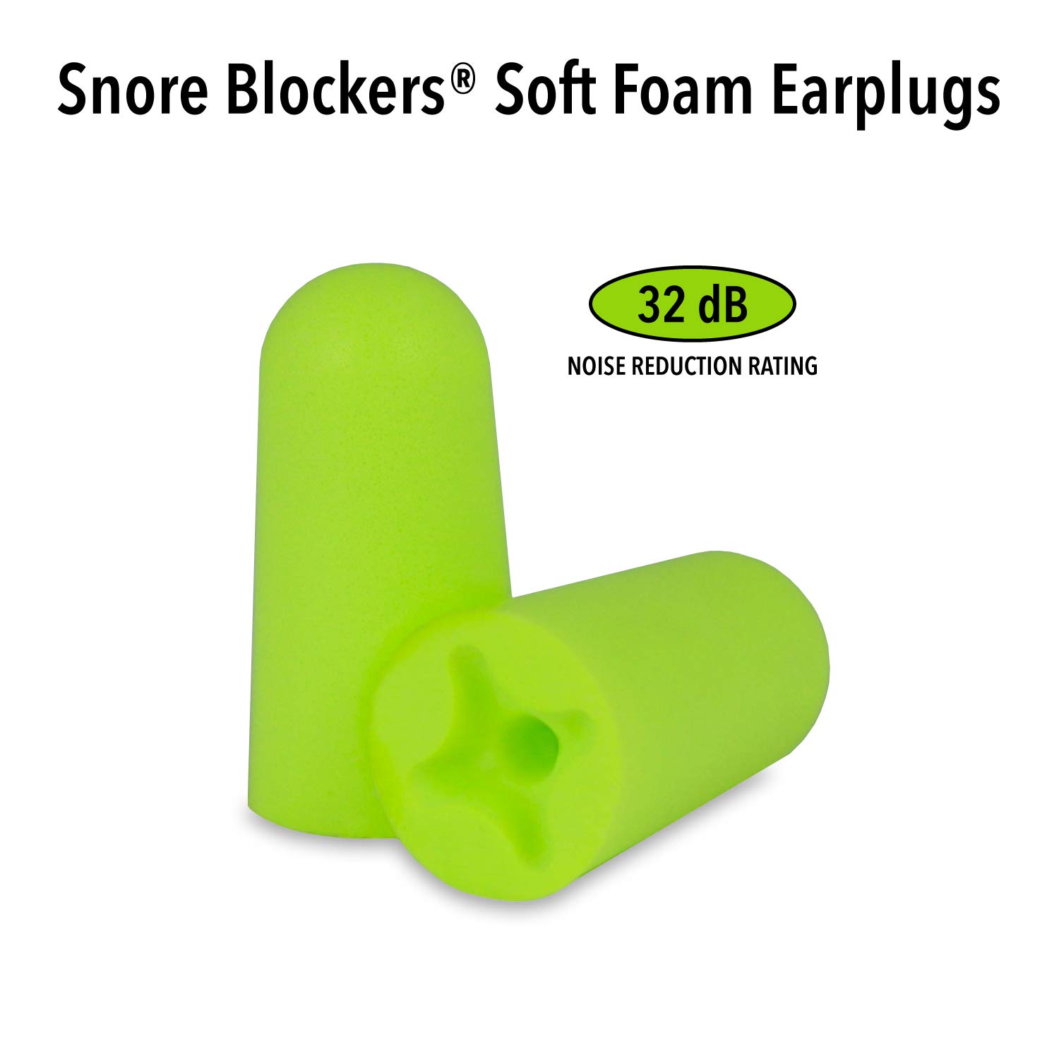 Mack's Snore Blockers Soft Foam Earplugs, 100 Pair Tub – Individually Wrapped – 32 dB High NRR – Comfortable Ear Plugs for Sleeping, Snoring, Loud Noise and Travel