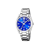 Festina F20622/E Women's Analogue Quartz Watch with Stainless Steel Strap, Silver-Blue, Bracelet