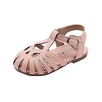 Sparkly Boots for Girls Fashion Solid Soft Sole Toe Sandals Color Cap Hollow Summer Girls Girl's Shoes Baby Girl Boots