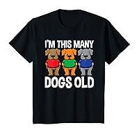 Kids I'm This Many Dogs Old 3 Yr Boy Girl Dog Theme Birthday T-Shirt