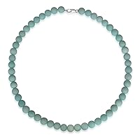 Vifaleno Amazonite Necklace, Natural, Blue, Frosted, 10mm