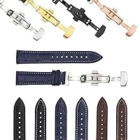 16-24mm Genuine Leather Watch Band Strap-Quick Release Compatible with Seiko 5 Kinetic Watch