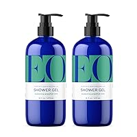 Shower Gel Body Wash, 16 Ounce (Pack of 2), Grapefruit and Mint, Organic Plant-Based Skin Conditioning Cleanser with Pure Essentials Oils
