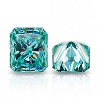 Loose Moissanite 1 Carat, Blue Color Diamond, VVS1 Clarity, Radiant Cut Brilliant Gemstone for Making Engagement/Wedding/Ring/Jewelry/Pendant/Earrings/Necklace Handmade Moissanite
