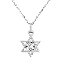 0.05 CTTW 10KT White Gold Diamond Star Necklace