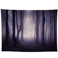 Allenjoy 10x8ft Misty Dark Forest Woods Halloween Backdrop for Photography Gloomy Grove Mystery Background for Portrait Magic Witch Wizard Sorcerer Ghost Themed Party Banner Decors Photo Props