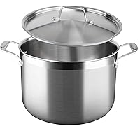 Duxtop Whole-Clad Tri-Ply Stainless Steel Stockpot with Lid, 8 Quart, Kitchen Induction Cookware