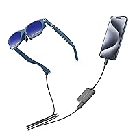VITURE One iPhone 15 Pack: XR Glasses & USB- C XR Charging Adapter: Seamless Support on Spatial Video, Enabling Multi-Screen, Enhanced 3DoF, 1-Click 3D, VR Video on iPhone 15/15 Pro, Charge and Play