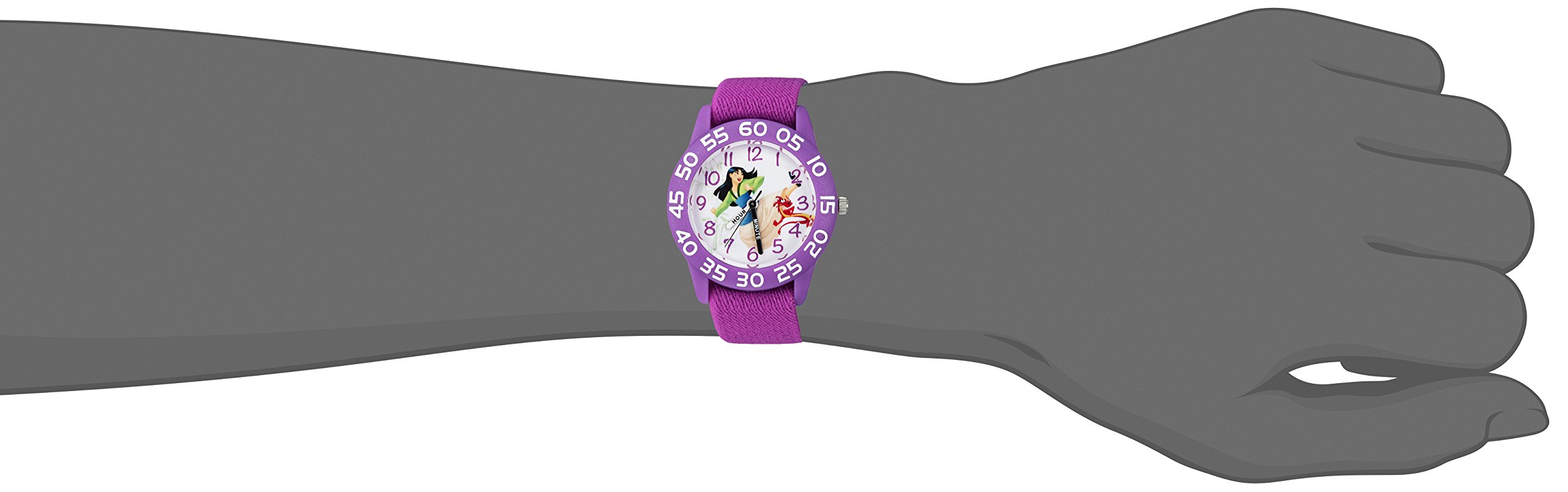 Disney Princess Kids' Plastic Time Teacher Analog Quartz Nylon Strap Watch