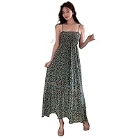 Summer Dresses for Women 2024 Paisley Print Ruffle Hem Cami Long Dress
