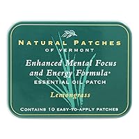 Lemongrass Mental Focus & Energy Essential Oil Body Patches, 10-Count Tin