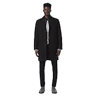 Andrew Marc Men's Mid Length Water Resistant Wool Jacket with Inner Bib