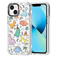 MOSNOVO for iPhone 13 Case, [Buffertech 6.6 ft Drop Impact] [Anti Peel Off] Clear Shockproof TPU Protective Bumper Phone Cases Cover with Dinosaur Land Design for iPhone 13