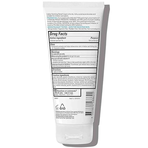 La Roche-Posay Lipikar Soothing Relief Eczema Cream, Face and Body Lotion For Eczema and Sensitive, Dry Skin, Moisturizer with Colloidal Oatmeal to Relieve Irritation