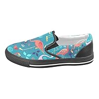 Pink Flamingos Turquoise Canvas Slip-on Loafer for Men