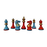 Chess Pieces Pro King Painted Chess Pieces Handmade Staunton Chess Set for Chess Board Chess Game Pawns for Replacement of Missing Pieces Chess Lovers (4'' Inch) by CHESSPIECEHUB