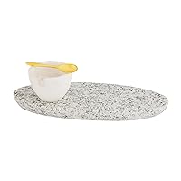 Mud Pie Marble and Granite Dip and Board Set, Gray, Board 4.5