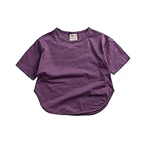 Long Sleeve Tee Toddler Kids Girls Boys Short Classic Loose Short Soft Short Sleeve Solid T Shirt Tee Multi Color