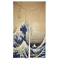 DIPPERION Doorway Curtain Tapestry Japanese Noren Curtain Tapestry Ukiyoe The Great Wave off Kanagawa Door Way Curtain Door Hanging tapestry