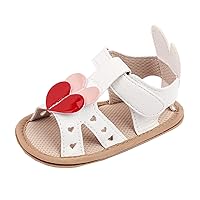 Girls Sadnals Baby Open Toe Skin-Friendly Breathable 3D Heart Print Dress Shoes Baby Princess Shoes for Party or Daily