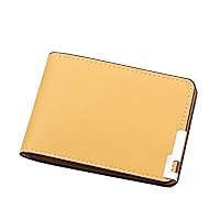 Nice Wallets for Men Fashion ID Short Wallet Solid Color Open Purse Card Slots Drivers License Phone (Yellow, One Size)