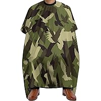 Camouflage Camo Eagle Hair Cutting Cape Salon Haircut Apron Barbers Hairdressing Cape with Adjustable Snap Closure