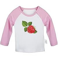 Fruit Raspberry Cute Novelty T Shirt, Infant Baby T-Shirts, Newborn Long Sleeves Graphic Tee Tops