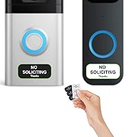 Small No Soliciting Sign for House,1x0.5 Inches Compatible with Most Doorbells,Weatherproof and Sturdy - Easy to Install (3 black and 3 white)