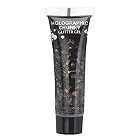 Holographic Chunky Face & Body Glitter Gel by Moon Glitter - 12ml - Black - Glitter Face Paint