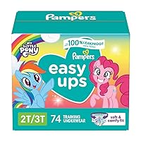 Pampers Easy Ups Girls & Boys Potty Training Pants - Size 2T-3T, 74 Count, My Little Pony Training Underwear