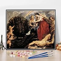 Paint by Numbers Kits for Adults and Kids Juno and Argus Painting by Peter Paul Rubens Arts Craft for Home Wall Decor